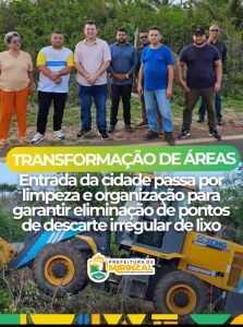 Prefeito de Mirinzal Deyvison do Posto, acompanha ações de limpeza que seguem em ritmo acelerado no Município