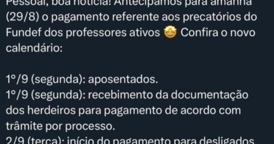 Brandão antecipa pagamento de precatórios do Fundef para professores ativos