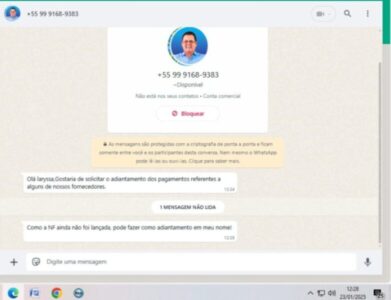 Alerta: Assessoria do prefeito de Presidente Dutra informa sobre tentativa de golpe com falso perfil de whatsapp