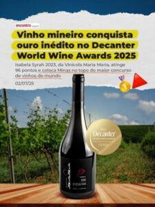 Vinho mineiro conquista ouro inédito no Decanter World Wine Awards 2025