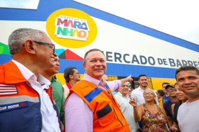 Prefeito Dr. Amilcar Rocha, e o governador Brandão inauguram o novo Mercado de Barreirinhas