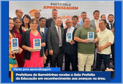 Barreirinhas recebe Selo Prefeito(a) da Educação por sua excelência na área educacional