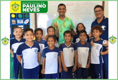 Secretário de Cultura de Paulino Neves, participa de aula com alunos do terceiro ano do Ensino Fundamental