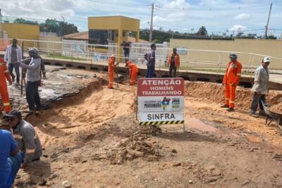 Governo do Estado executa serviços de drenagem na Estrada da Maioba