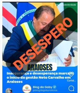 BLOGUEIRA CONFUNDE VIDA PESSOAL COM ADMINISTRAÇÃO PÚBLICA EM ATO DE DESESPERO