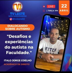Líder jovem, acadêmico de Direito e Autista, Italo Jorge fará live no próximo dia 22 para Chapadinha, região e todo o Maranhão