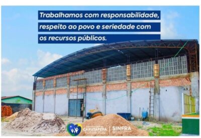 Eficácia: Gestão Amin Quemel retoma obra do ginásio do povoado São Lourenço, em Carutapera, após 8 anos paralisada