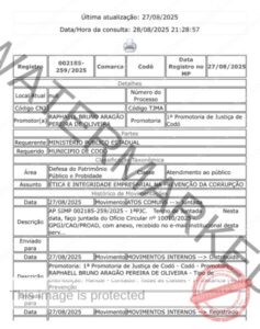 A imagem do prefeito de Codó se desgasta e novamente volta a ser alvo do Ministério Público em prevenção da corrupção