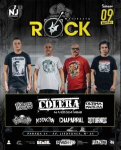 Cólera, a lenda do punk rock nacional, chega a São Luís no Manifesto Rock