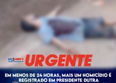 Homem é executado a tiros em Presidente Dutra; esse é o segundo homicídio ocorrido hoje