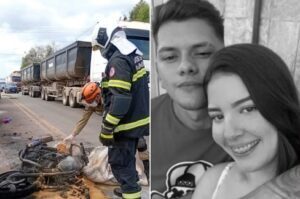 Casal morre após colisão entre moto e carreta na BR-135, em Itapecuru-Mirim