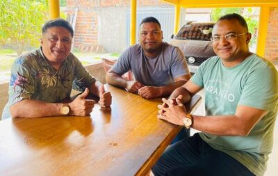 Aldo Rogério, Presidente do PRTB e o tenente Carlos Coodenador Regional, realizam visita ao professor Gilmar de Santa Rita