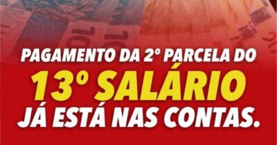 Pagamento de 13º já está na conta