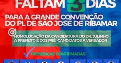 Convenção do PL no sábado (05), confirmará Dr. Julinho como…