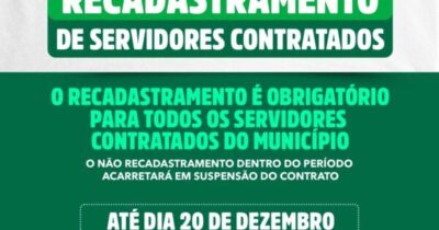 ATENÇÃO SERVIDORES DE TURILÂNDIA CONTRATADOS: Recadastramento…