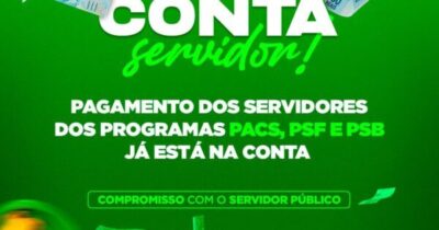TURILÂNDIA: Pagamento dos Servidores dos Programas já esta na conta