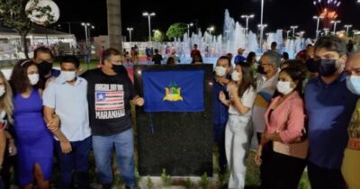 Governador Flávio Dino e o prefeito Amílcar Rocha juntos inauguram…