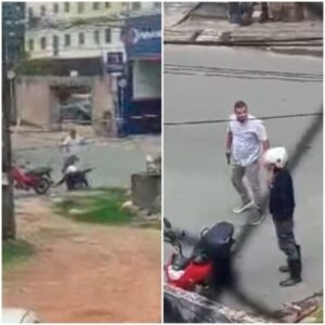“Valentão” armado derruba, bate e humilha motoqueiro em São Luís