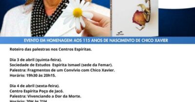 CICLO DE PALESTRAS COM CÉLIA DINIZ NO DIA 3 À 6 DE ABRIL O EVENTO…