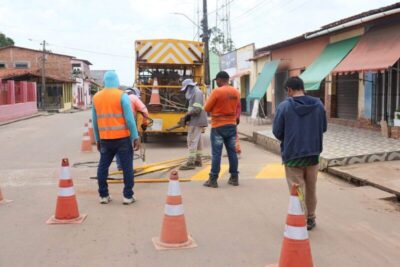 Prefeitura de São Vicente Ferrer inicia sinalização viária para melhorar o trânsito e garantir mais segurança