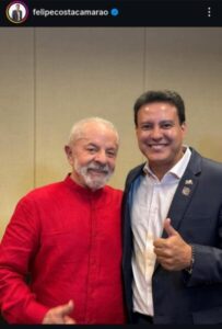 Camarão segue tentando se manter no jogo e tira foto com Lula
