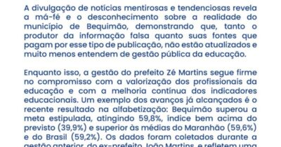 Prefeitura de Bequimão desmente fake news sobre qualificação de professores e reafirma compromisso com a educação