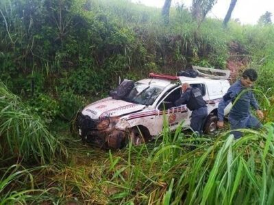 Policiais Militares ficam feridos em acidente com viatura na MA-122 no MA