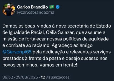 Brandão exonera secretário aliado de Dino