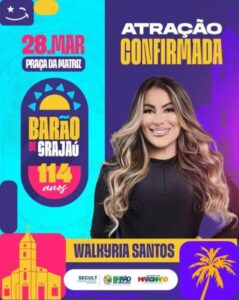 Barão de Grajaú celebrará 114 anos com show especial de Walkyria Santos