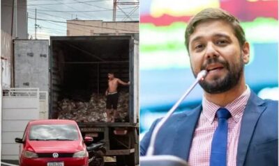 Caminhão é flagrado descarregando cestas básicas em imóvel do vereador Ricardo Seidel