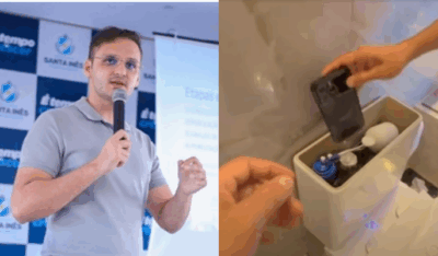 Celular escondido em vaso sanitário é do prefeito de Santa Inês; aparelho foi encontrado pela PF