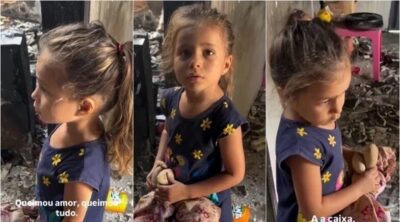 Garota consola mãe ao ver casa destruída em incêndio no Maranhão: “Eu vou botar tijolo”