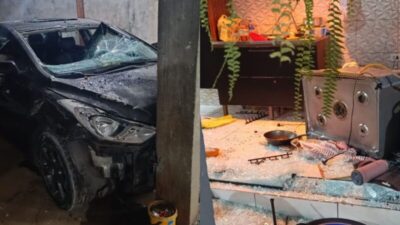 Após esposa recusar sexo, homem joga o carro contra a própria casa e acaba preso