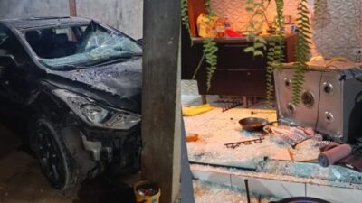 Após esposa recusar sexo, homem joga o carro contra a própria casa e acaba preso