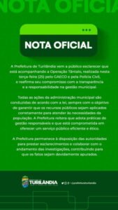 Prefeitura de Turilândia emite nota de esclarecimento sobre operação do Gaeco