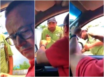 Vídeo: Empresário finge dar dinheiro e agride morador de rua com tapa no rosto