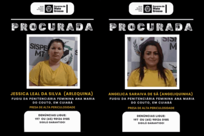 “Angeliquinha” e “Arlequina”, líderes do CV, fogem de penitenciária
