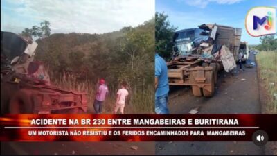 Tragédia na BR-230: Acidente deixa uma vítima fatal entre São Raimundo das Mangabeiras e Buritirana