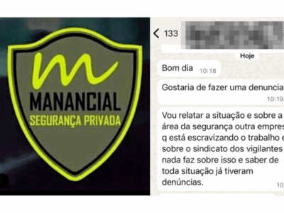 “36 horas de exaustão e medo de perder o emprego”: vigilantes da Manancial Segurança Privada denunciam jornadas abusivas e ameaças