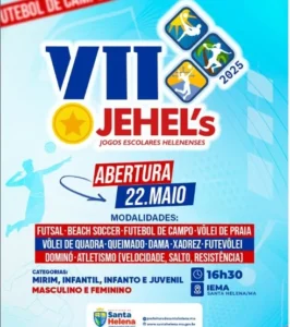Jogos Escolares Helenenses tem abertura oficial no próximo dia 22