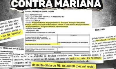 Mariana Carvalho apela pra “censura” a uma página e site de notícias de Imperatriz