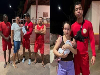 Bombeiro salva recém-nascida engasgada