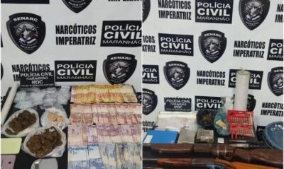 Polícia Civil apreende drogas, dinheiro, armas de fogo e munições em operação no Bacurí e Caema