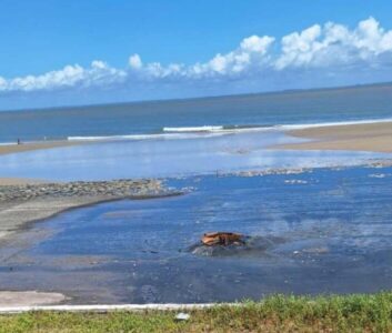 Esgoto atinge Praia Ponta da Areia: Riscos à balneabilidade e à saúde pública