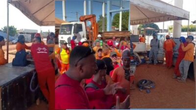 Obra da ponte JK é paralisada por greve de trabalhadores e prazo de entrega pode ser frustrado
