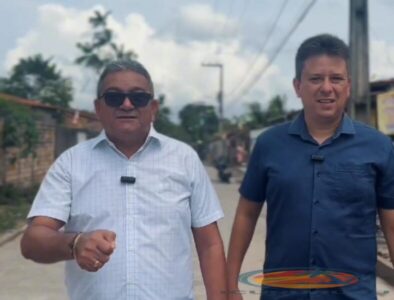 Prefeito Aldo Lopes e o vice Gustavo Pestana, realizam vistoria em obras que estão sendo realizadas em Areia Branca