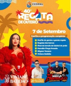Prefeitura de Cedral divulga Programação Oficial da 40ª Regata de Outeiro