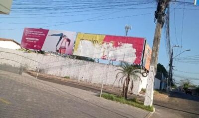 Publicidade de aplicativo de transporte é danificada em Imperatriz