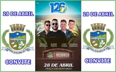 Prefeitura de Morros, convida toda população em geral para celebrar os 126 anos da cidade de Morros!