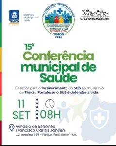Timon realiza 15ª Conferência Municipal de Saúde nesta quinta-feira